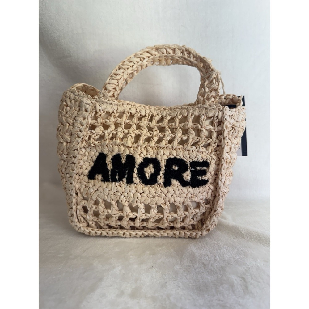 Universal Thread Women's AMORE Straw Crochet Mini Tote Crossbody Bag - NWT